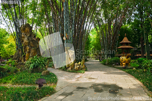 Image of Wangjiang Pavilion in Wangjianglou park. Chengdu, Sichuan, China