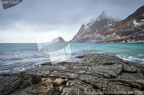 Image of Rocky coast of fjord in Norway