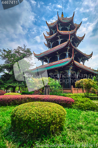 Image of Wangjiang Pavilion in Wangjianglou park. Chengdu, Sichuan, China