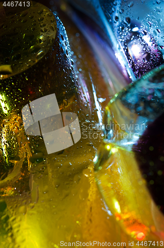 Image of Bright colorful abstract background. Glass and drops of water.