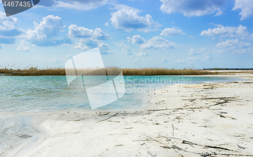 Image of Landscape With Turquoise Lake Among The White Sand