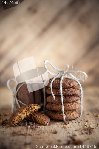 Image of Various shortbread, oat cookies, chocolate chip biscuit.