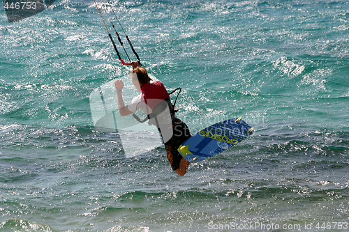 Image of Kite boarding in the air