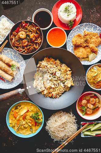 Image of Chinese food set. Asian style food concept composition.