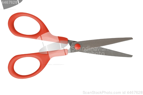 Image of Open scissors on white