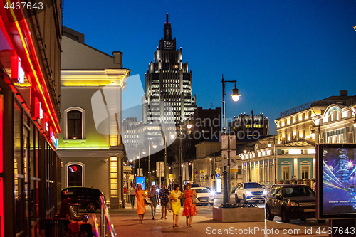 Image of MOSCOW - 01 AUGUST 2018: Malaya Dmitrovka street