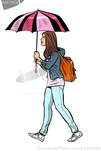 Image of teen girl with umbrella