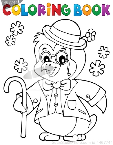 Image of Coloring book stylized penguin topic 1