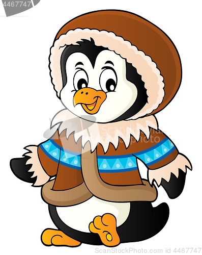 Image of Penguin in winter clothing theme 1