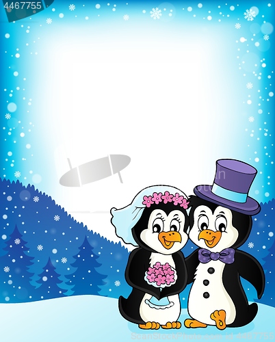 Image of Penguin wedding theme frame 1