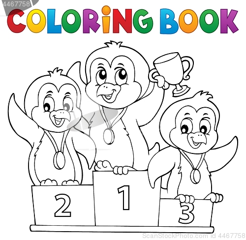 Image of Coloring book penguin winners theme 1