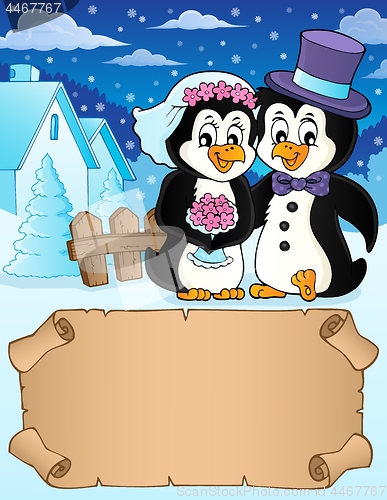 Image of Small parchment and penguin wedding 2