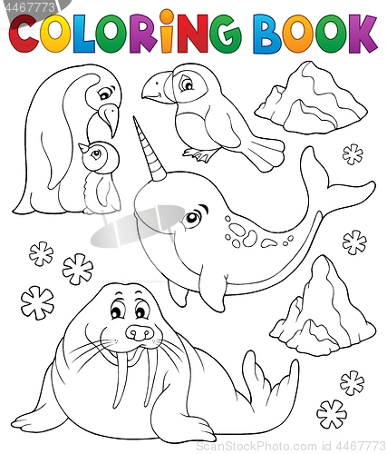 Image of Coloring book winter animals topic 1