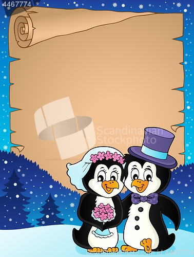 Image of Penguin wedding theme parchment 2