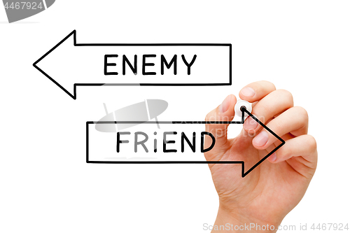 Image of Friend Or Enemy Arrows Concept