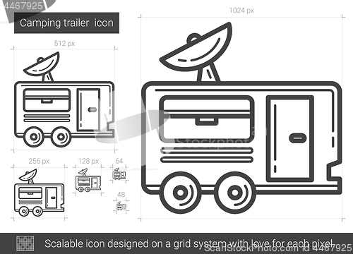 Image of Camping trailer line icon.