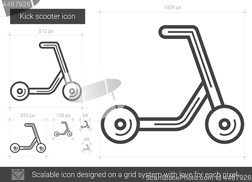 Image of Kick scooter line icon.