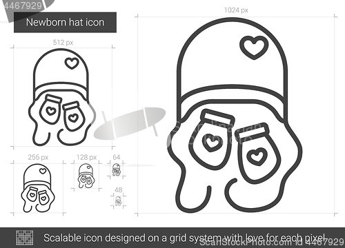 Image of Newborn hat line icon.