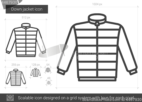 Image of Down jacket line icon.