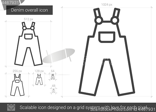 Image of Denim overall line icon.