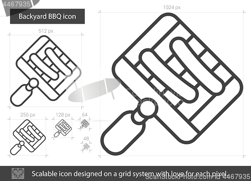 Image of Backyard BBQ line icon.