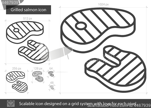 Image of Grilled steak line icon.