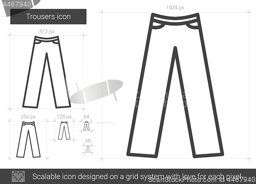 Image of Trousers line icon.