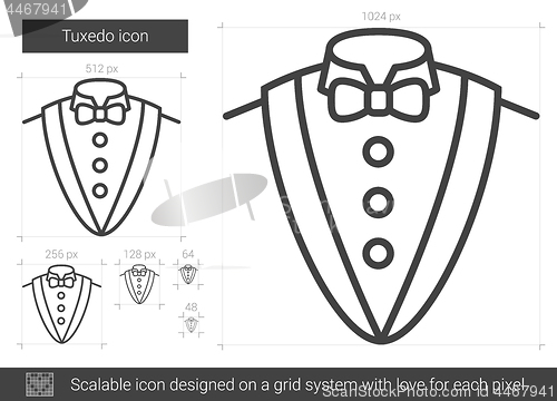Image of Tuxedo line icon.