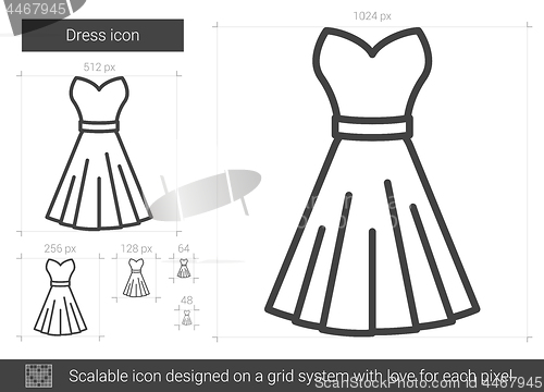 Image of Dress line icon.