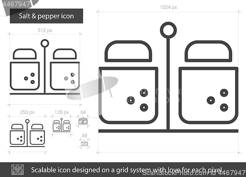 Image of Salt and pepper line icon.