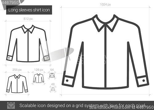 Image of Long sleeves shirt line icon.