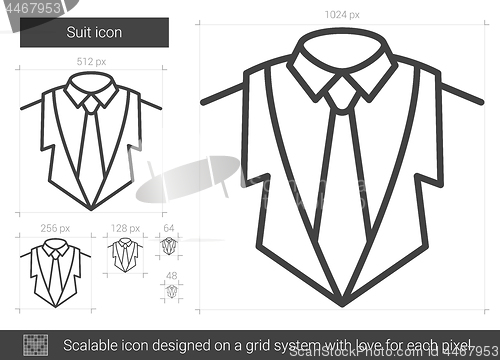 Image of Suit line icon.