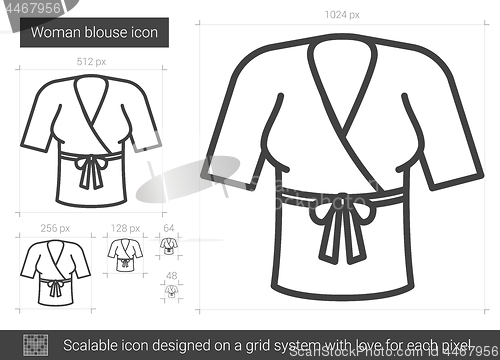 Image of Woman blouse line icon.