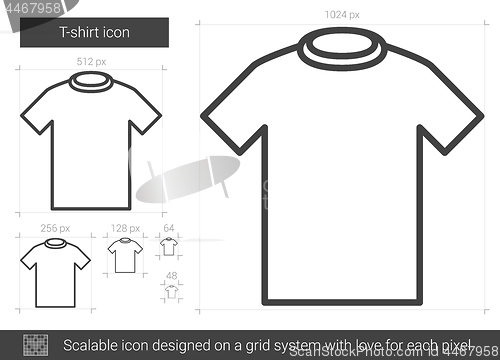 Image of T-shirt line icon.