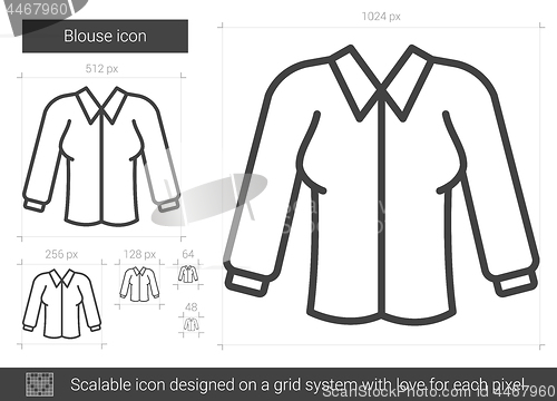 Image of Blouse line icon.