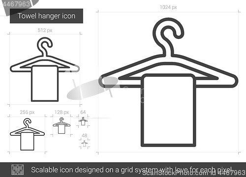 Image of Towel hanger line icon.