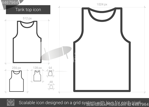 Image of Tank top line icon.