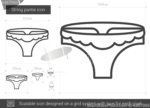 Image of String pantie line icon.