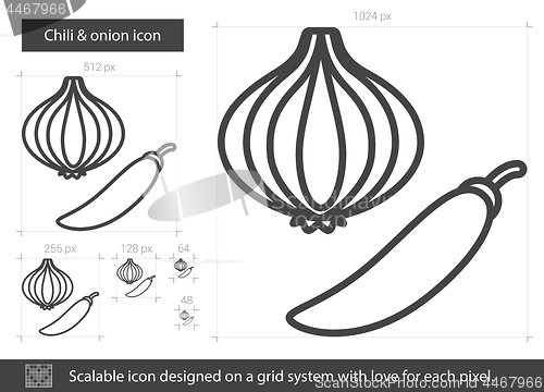 Image of Chili and onion line icon.