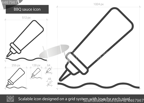 Image of BBQ sauce line icon.