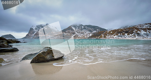 Image of Rocky coast of fjord in Norway