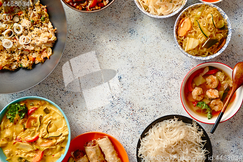 Image of Chinese food set. Asian style food concept composition.