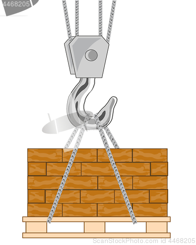 Image of Vector illustration of the hook from tap unloading brick