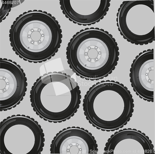 Image of Wheel and bus from car decorative pattern