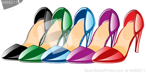 Image of Vector illustration feminine footwear loafers of the miscellaneous of the colour