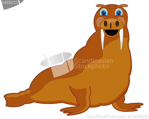 Image of Vector illustration of the cartoon animal walrus on white background