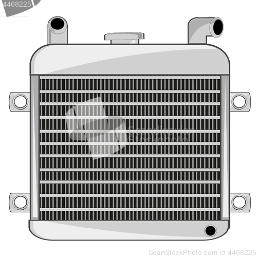 Image of Radiator from car on white background is insulated