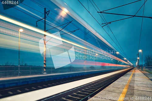 Image of Light trail of the train 