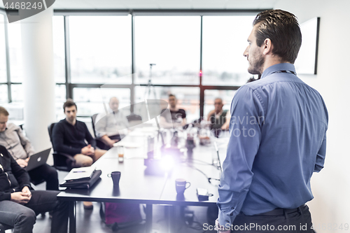 Image of Business presentation on business meeting in corporate office.