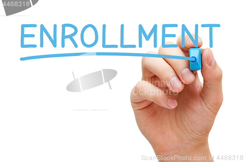 Image of Enrollment Handwritten With Blue Marker